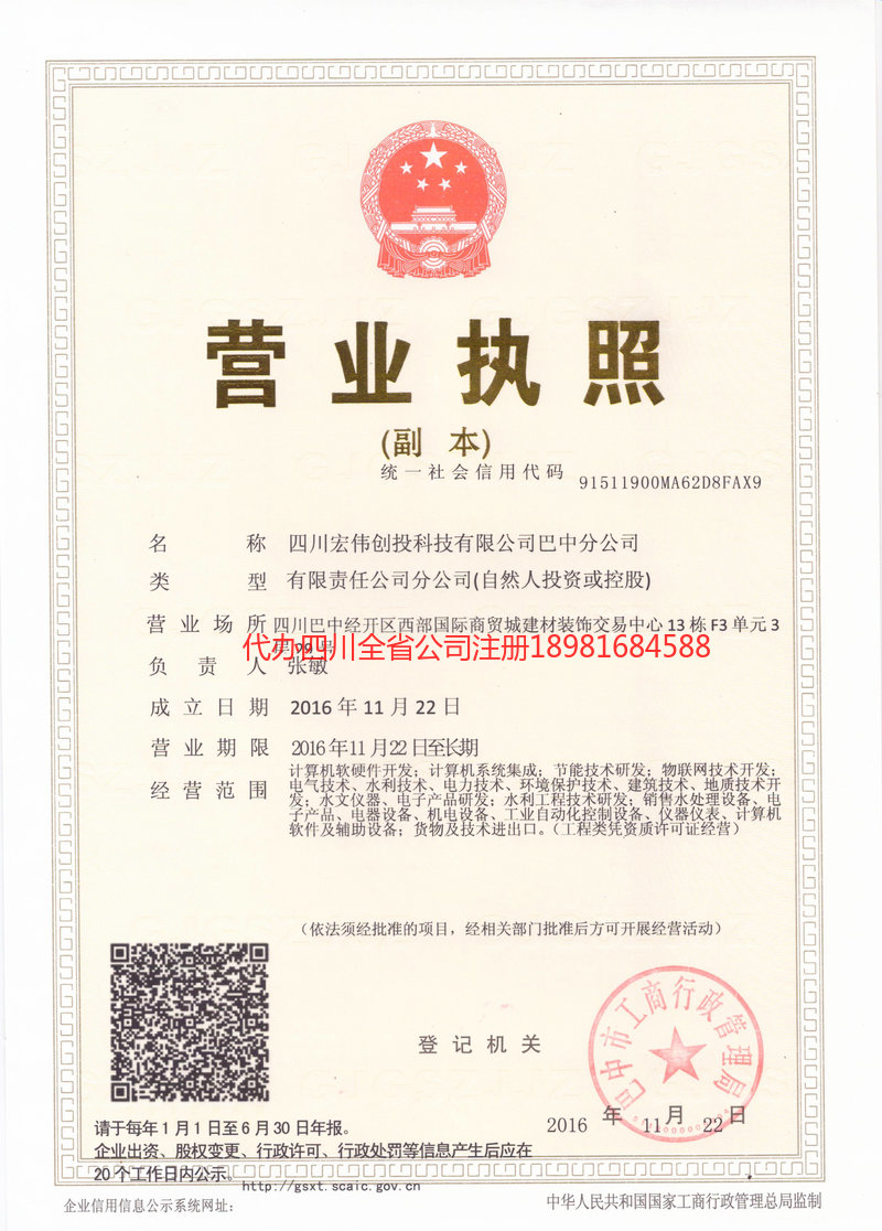 乐清乐清宏伟创投科技有限公司